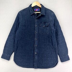 Best Made Co Shirt Jacket Mens Small Dark Blue Quilted Overshirt Retro Chore